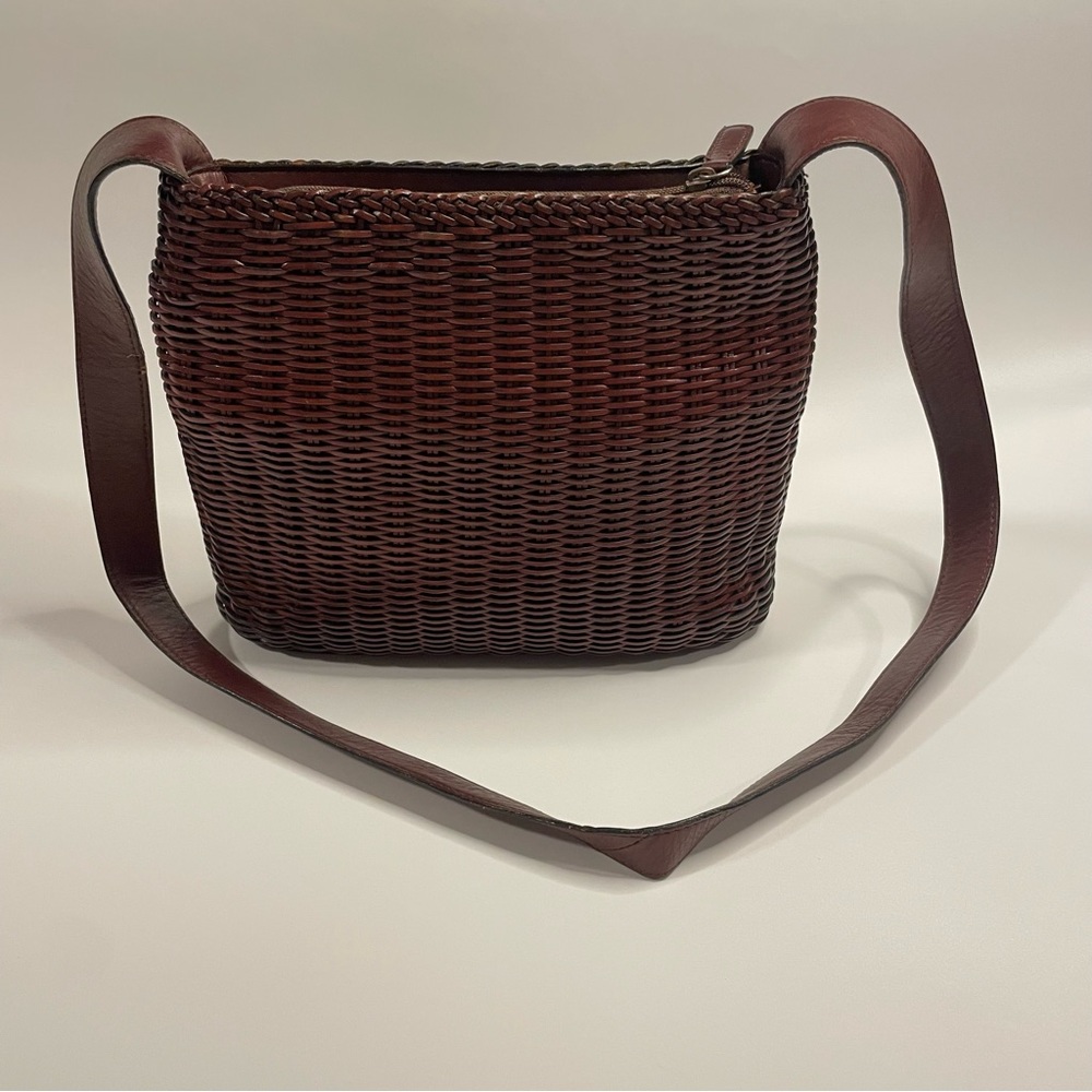 Fossil weaved brown bag leather